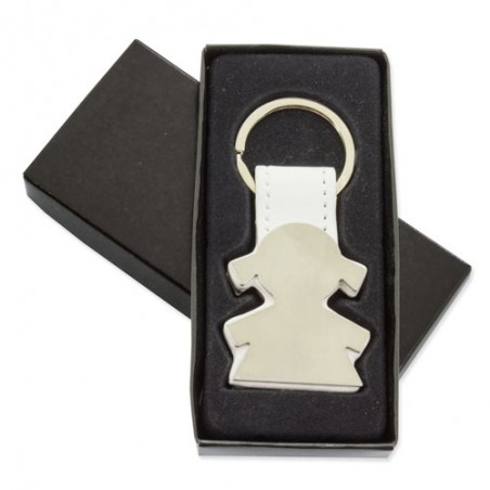 Portachiavi metallico a forma di bambina
