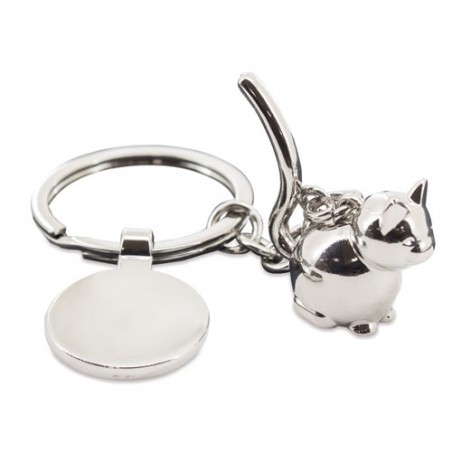 Portachiavi metallico gatto