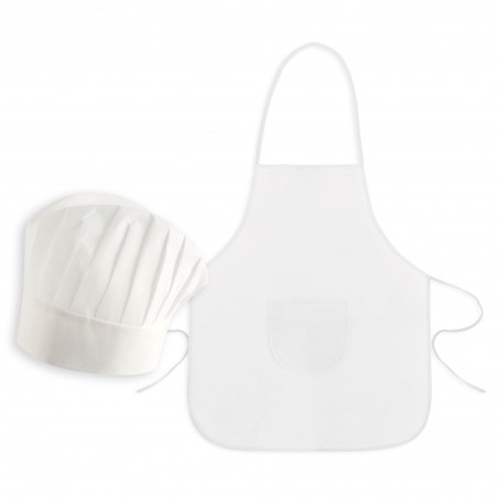 Set grembiule e cappellino neonato bl nw bl