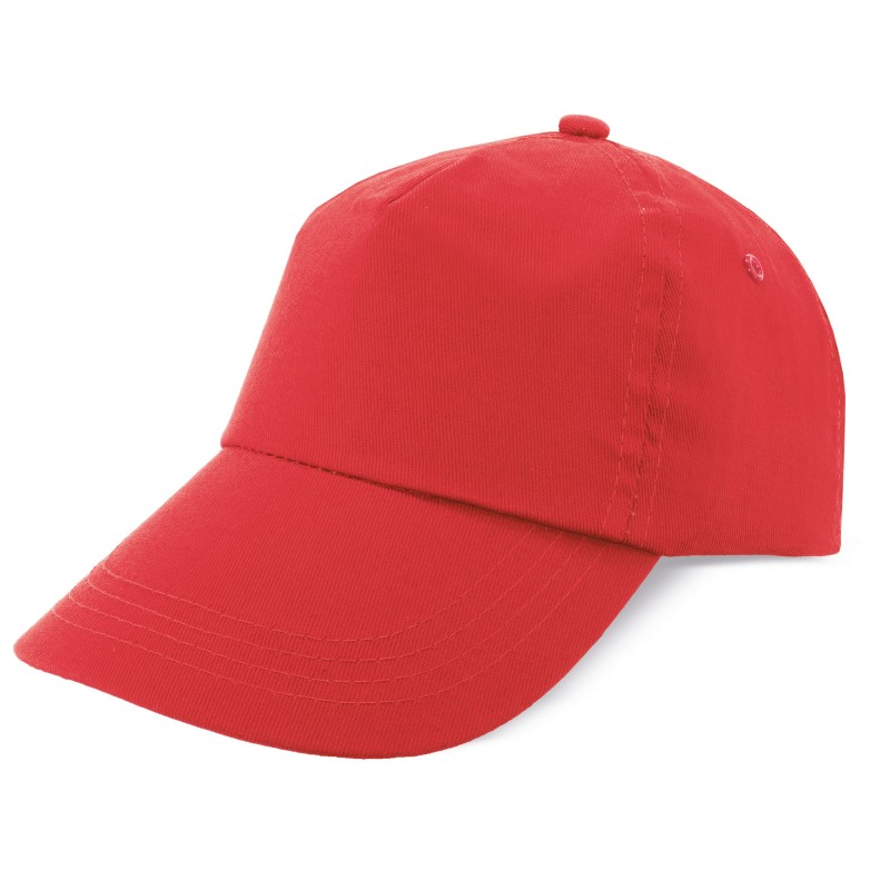 Cappellino 100% cotone velcro rosso