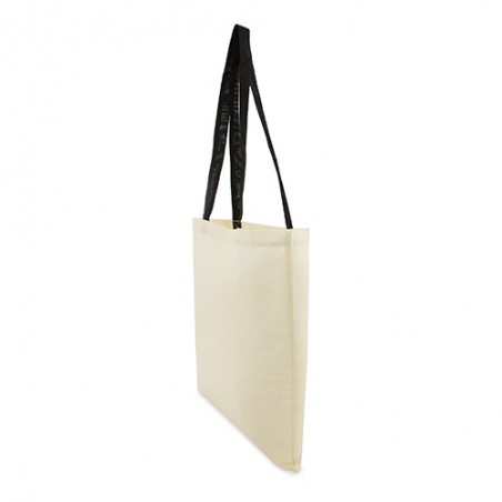 Borsa di cotone con manico colorato