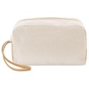 Necessaire in Cotone e Juta con Manico in Ecopelle Dettaglio Ecologico ed Elegante per Ospiti