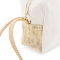 Necessaire in Cotone e Juta con Manico in Ecopelle Dettaglio Ecologico ed Elegante per Ospiti