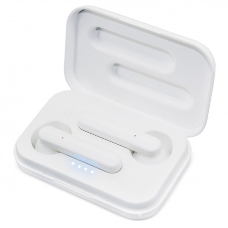 Cuffie bluetooth bianche presentate in confezione