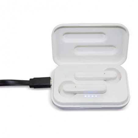 Cuffie bluetooth bianche presentate in confezione