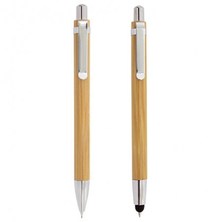 Set di penna a sfera e portamine in bambù elastico