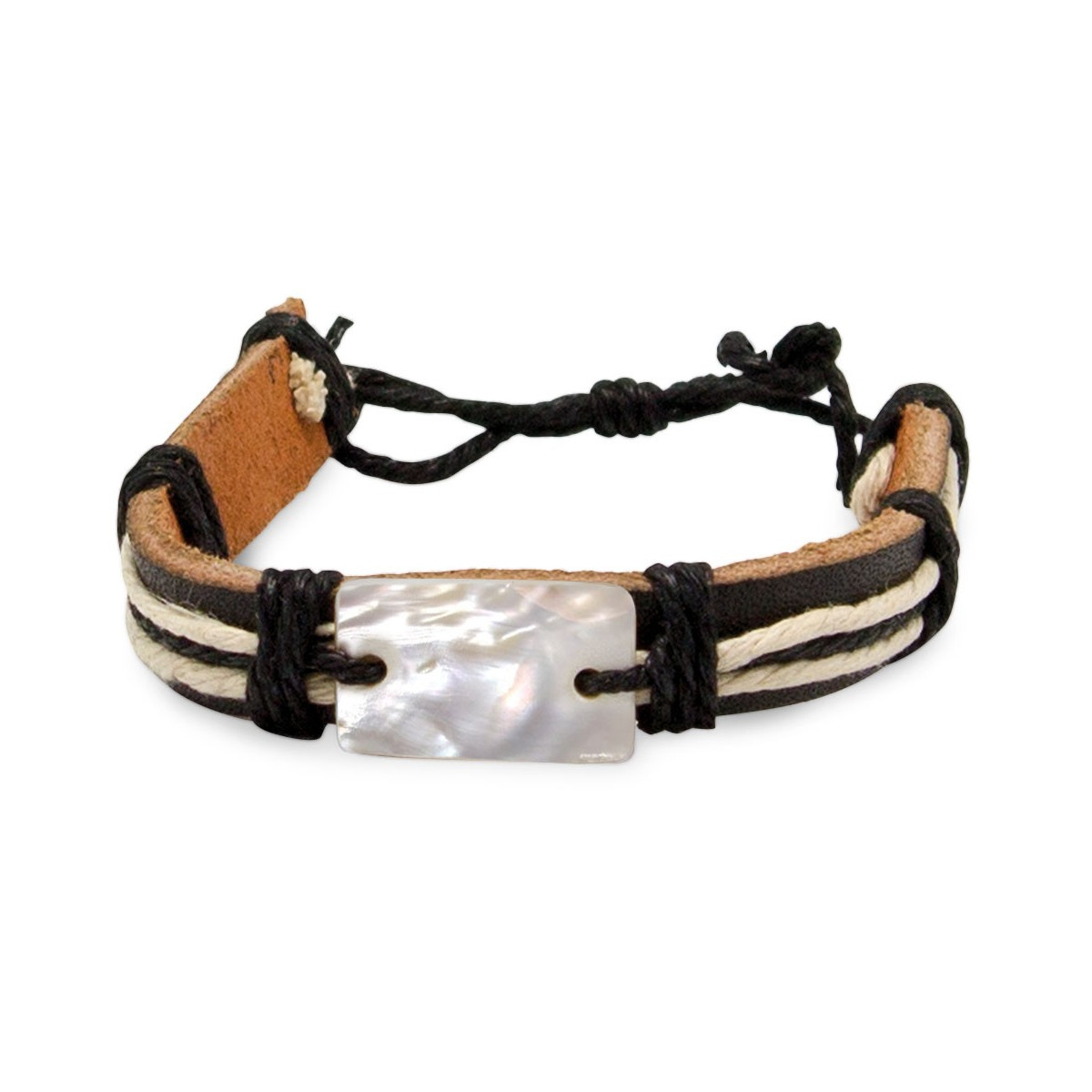 Bracciale in pelle madreperla