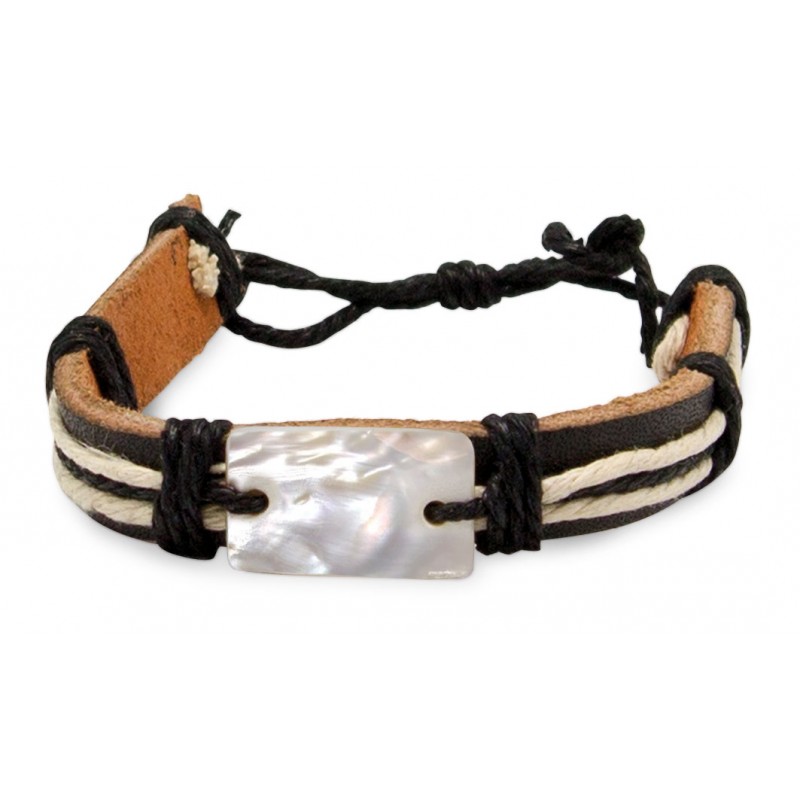 Bracciale in pelle madreperla