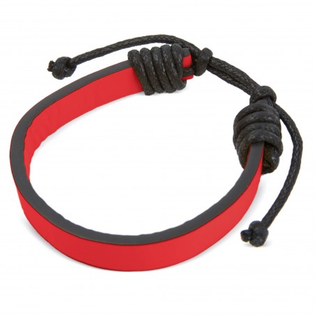 Bracciale in similpelle regolabile rosso