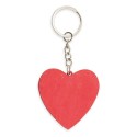 Portachiavi a forma di cuore rosso in legno