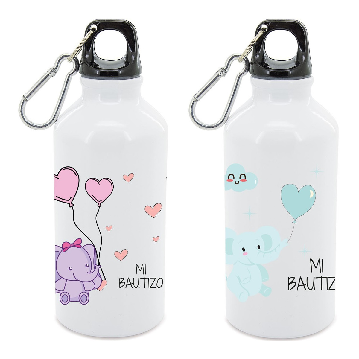 Bottiglia in alluminio bianco per battesimo