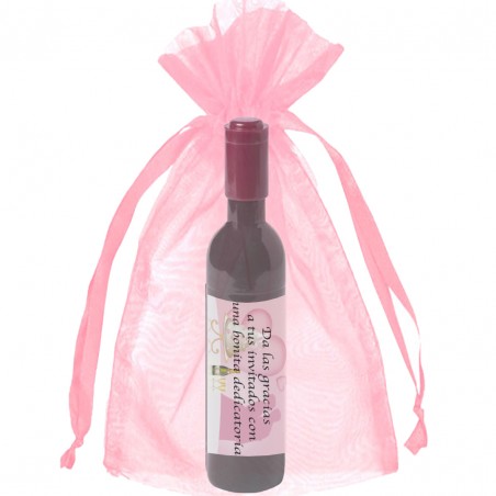 Cavatappi personalizzato con adesivo in borsa di organza rosa