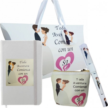 Set per Matrimoni Quaderno, Penna e Portamonete per le tue Invitate
