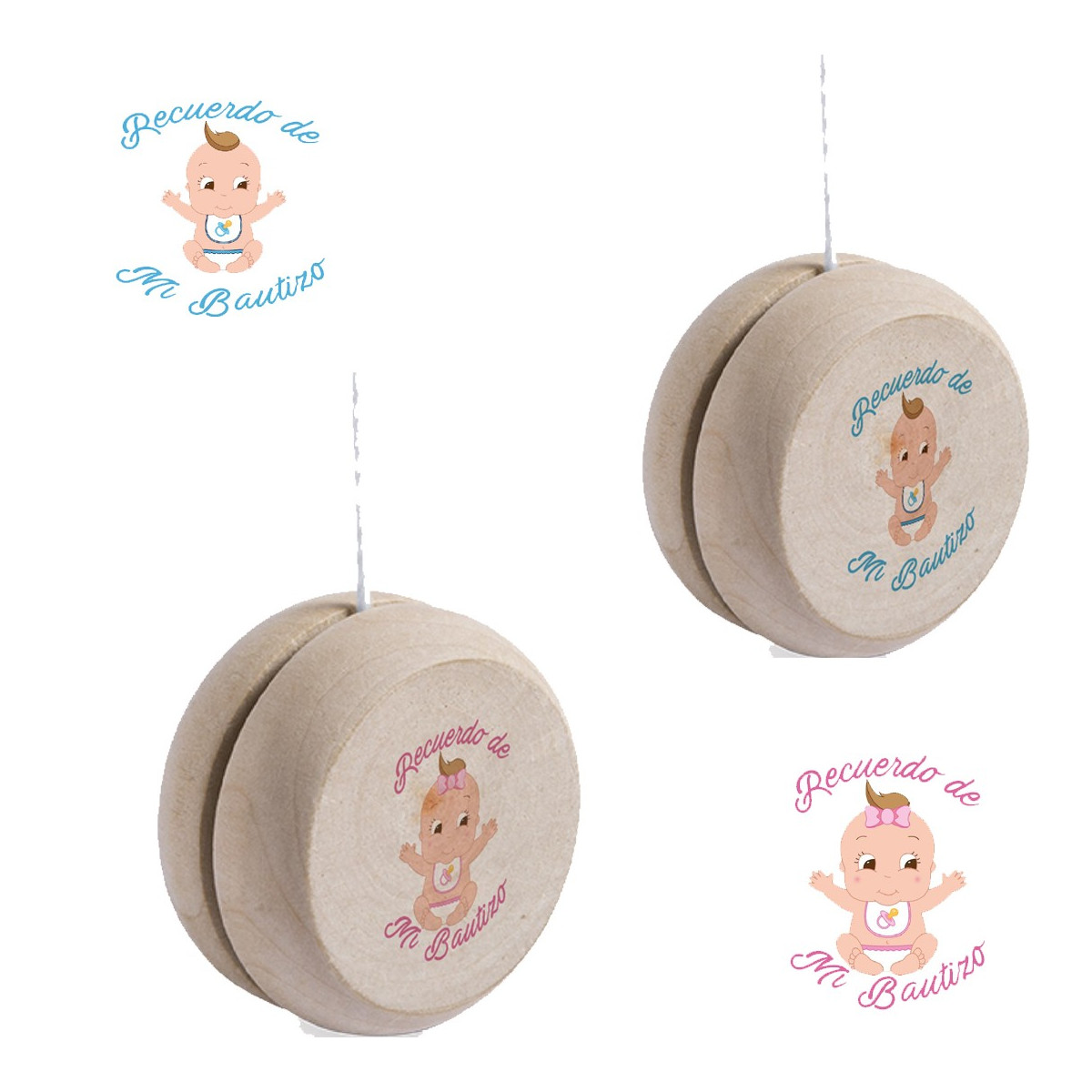 Yoyo di legno da regalare per il battesimo
