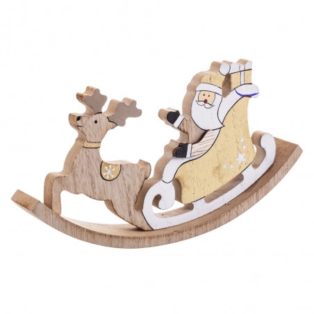 Sdraio slitta babbo natale legno 20 x 2,50 x 10 cm