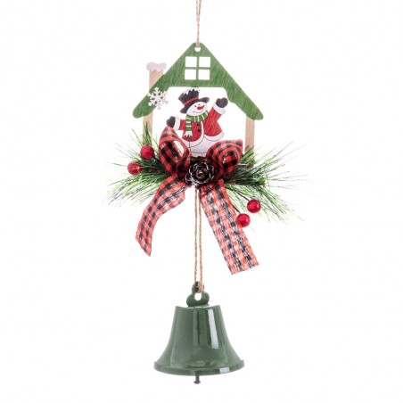 Ciondolo casa con campanella in legno 9 x 6 50 x 35 cm