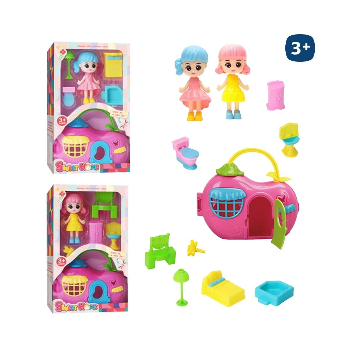 S 3 figura bambina c casa e mobiliario 2 c