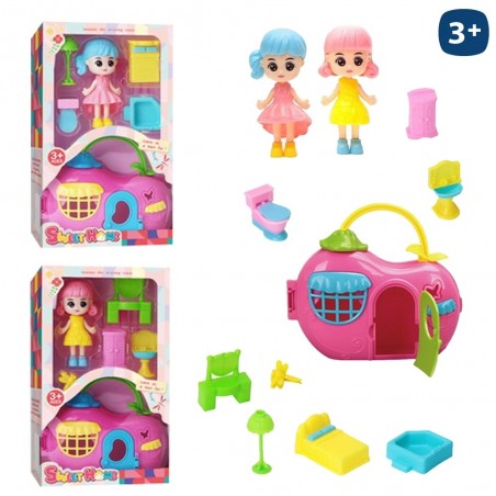 S 3 figura bambina c casa e mobiliario 2 c