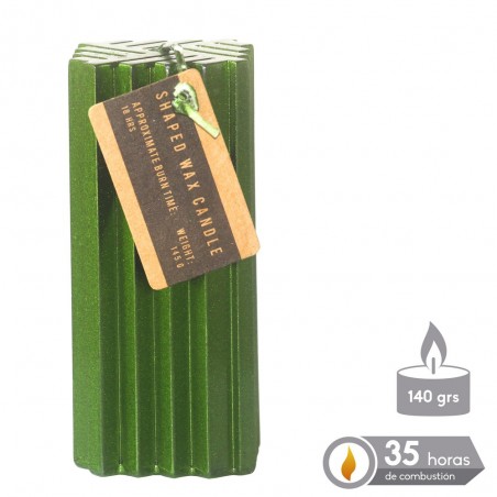 Candela verde metallica natale 4 50 x 10 cm