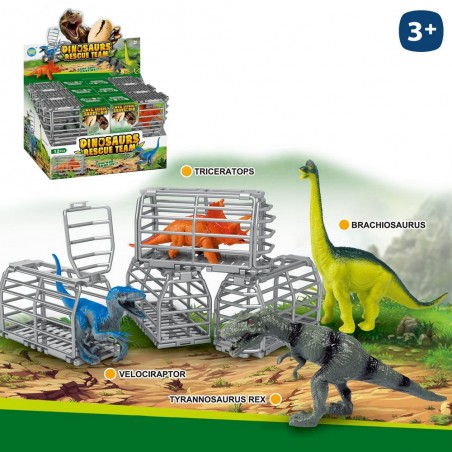 Dinosauro giocattolo in gabbia