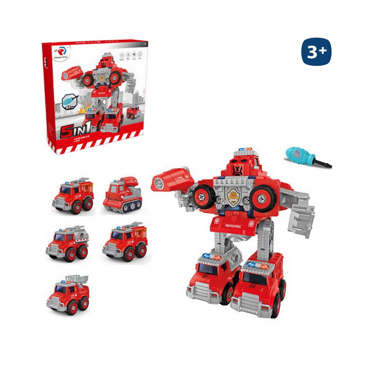 S 5 robot trasformabile 5 in 1 10 20 x 6 30 x 9 20 cm