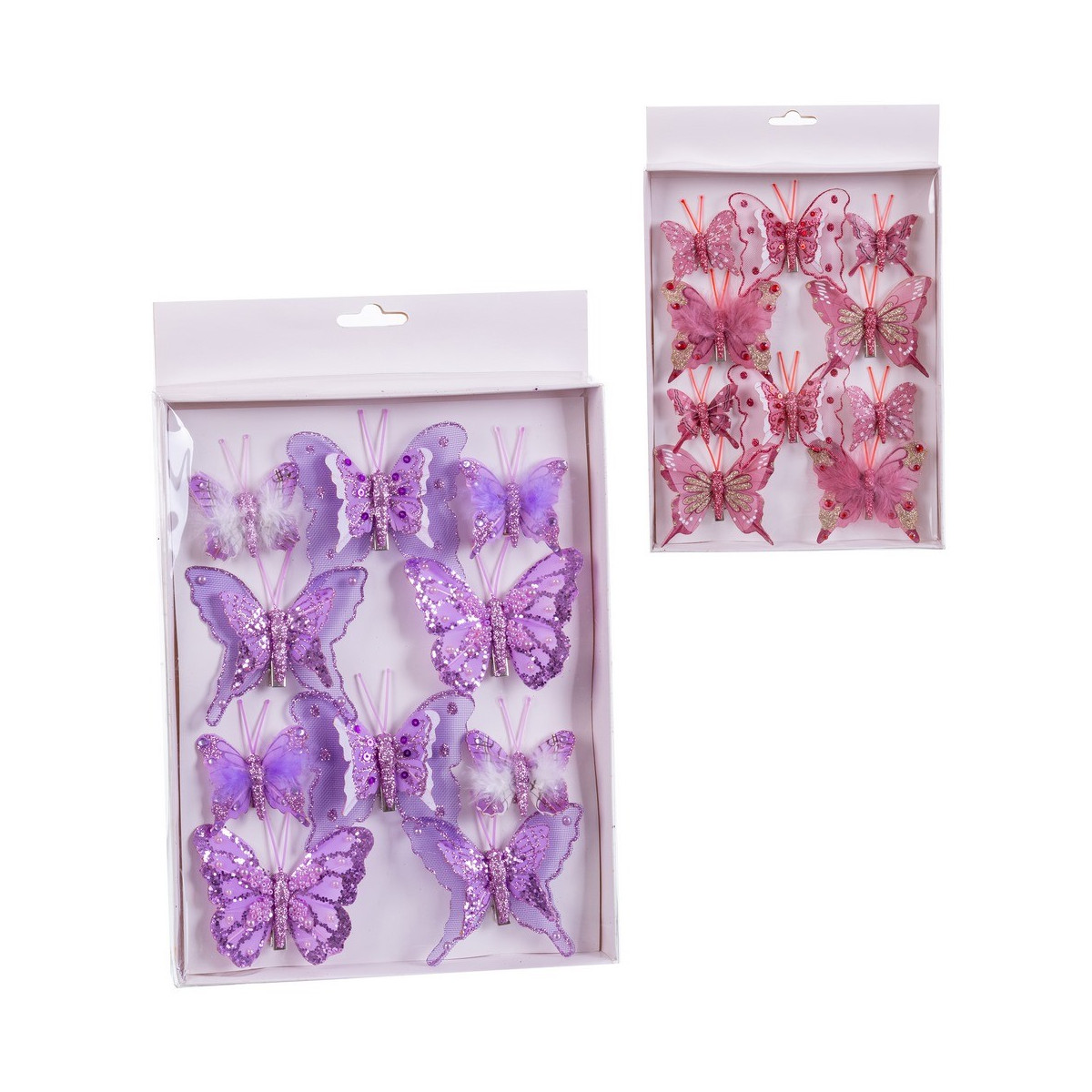 S 10 farfalla con clip 2 c 8 cm