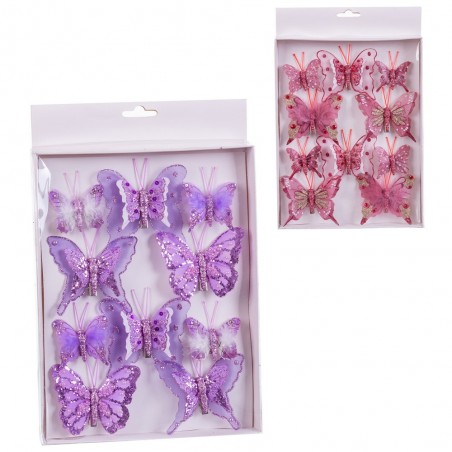 S 10 farfalla con clip 2 c 8 cm