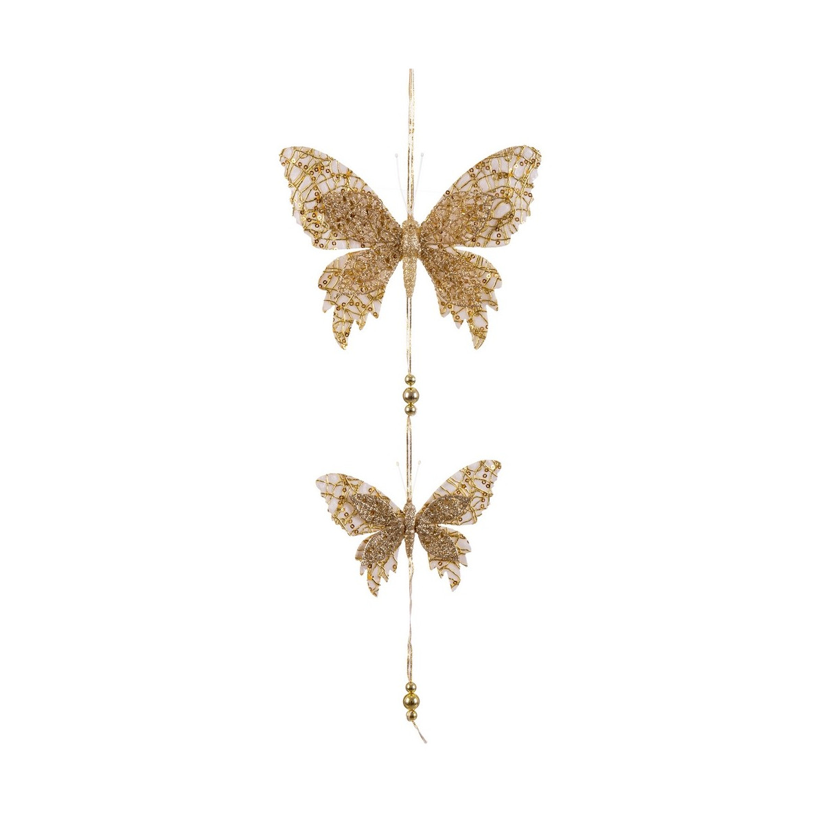 Pendente 2 farfalle oro 50 x 18 cm