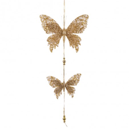 Pendente 2 farfalle oro 50 x 18 cm