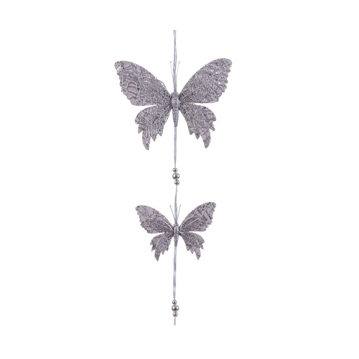 Pendente 2 farfalle in argento 50 x 18 cm