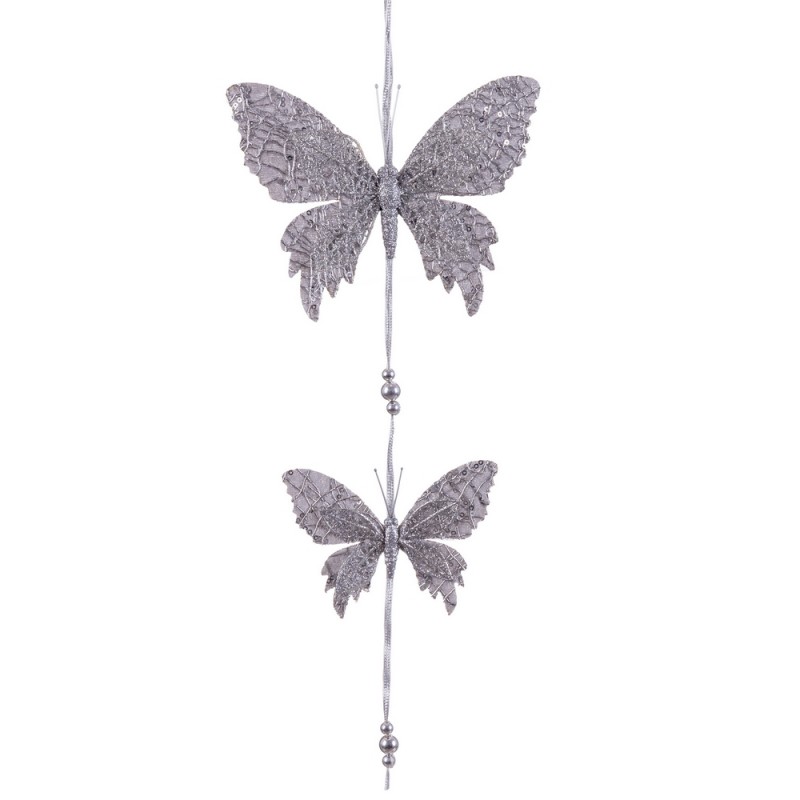 Pendente 2 farfalle argento 50 x 18 cm