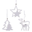 Pendolo in legno bianco argento 3 m 24 x 12 cm