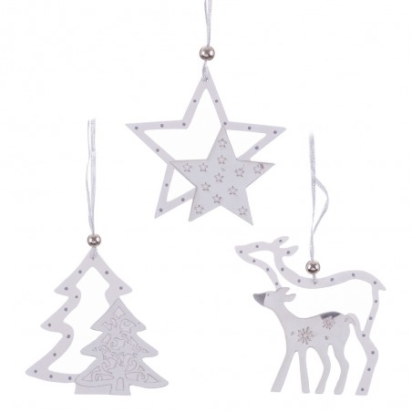 Pendolo in legno bianco argento 3 m 24 x 12 cm