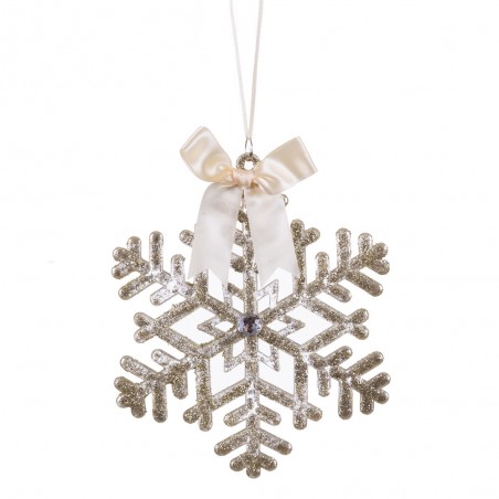 Pendente stella con fiocco di plastica 15 cm
