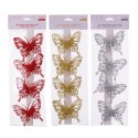 S 4 farfalle glitter plastica 3 c 8 cm