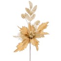 Ramo di poinsettia tessuto oro 32 cm