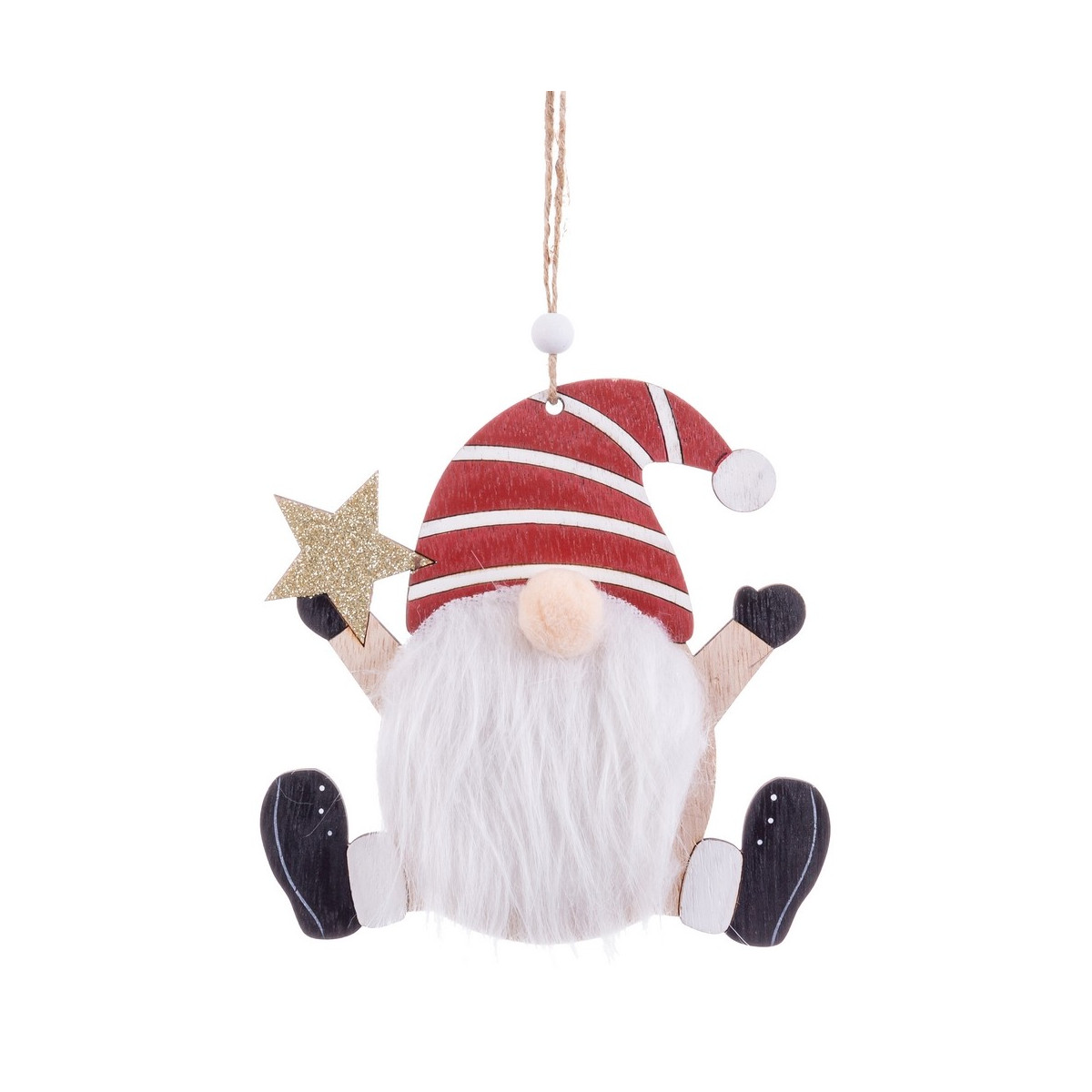 Pendente babbo natale legno 15 x 15 cm