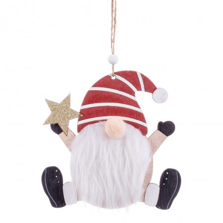 Pendente babbo natale legno 15 x 15 cm