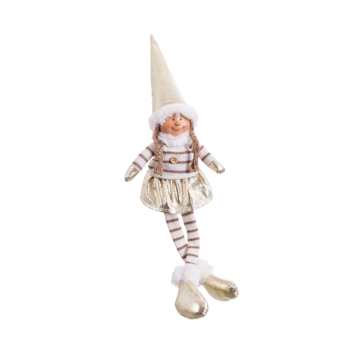 Bambola gambe ragazza tessuto oro 12 x 9 x 48 cm