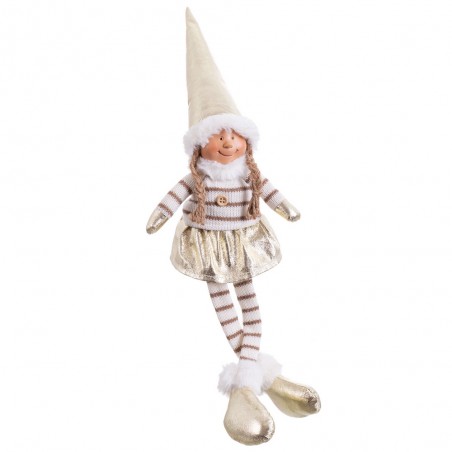 Bambola gambe ragazza tessuto oro 12 x 9 x 48 cm