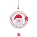 Ciondolo cerchio santa noel legno 26 x 12 x 0 50 cm
