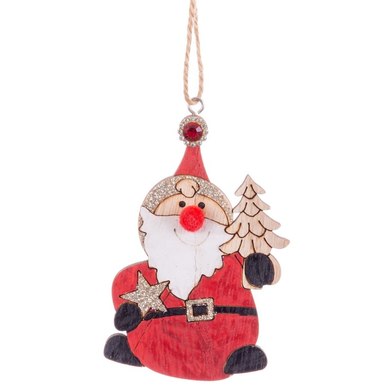 Pendente babbo natale legno 6,50 x 10,50 cm