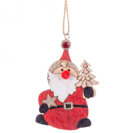 Pendente babbo natale legno 6,50 x 10,50 cm