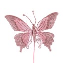 Scegli farfalla tessuto rosa 10 cm