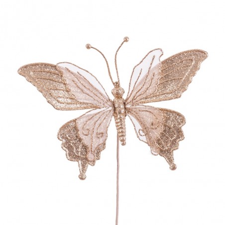 Scegli farfalla tessuto oro 10 cm