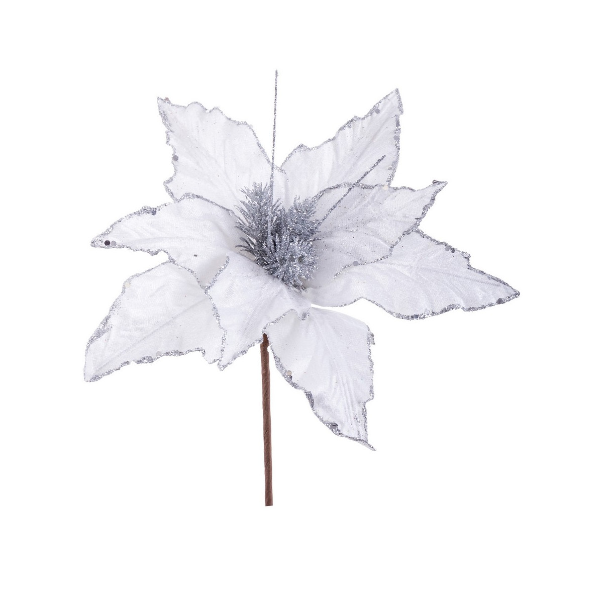 Poinsettia intrecciata bianca 31 x 36 cm