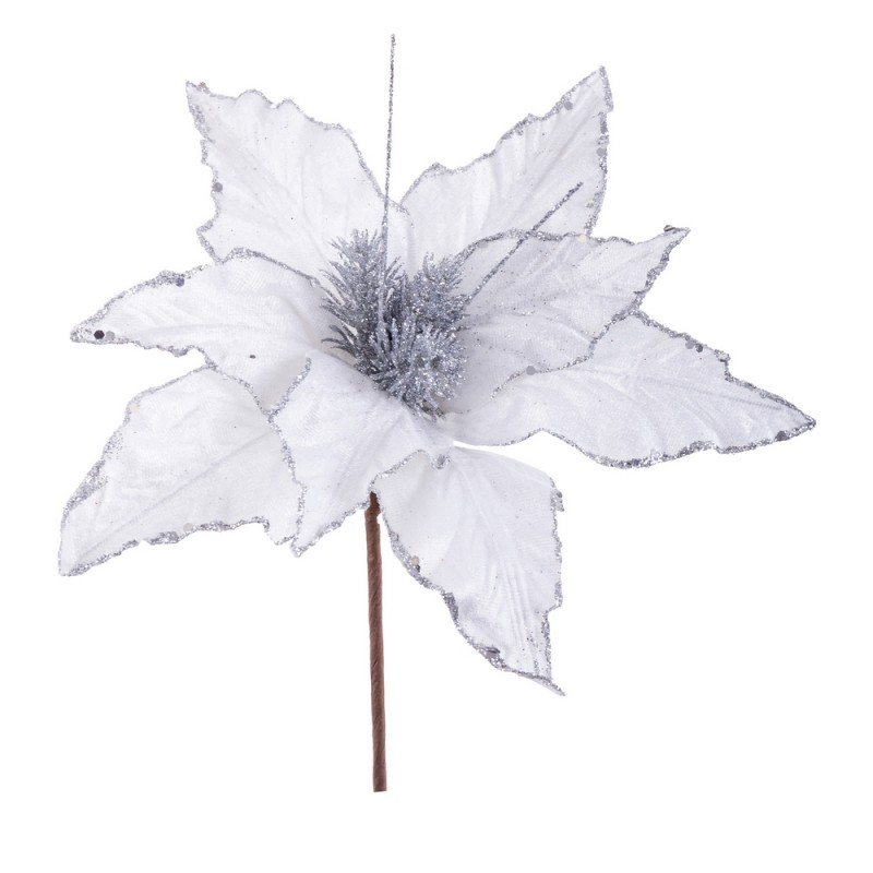 Poinsettia tessuto bianco 31 x 36 cm