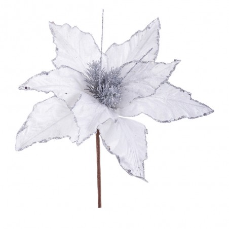 Poinsettia tessuto bianco 31 x 36 cm