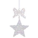 Pendente fiocco stella plastica 16 x 6 cm