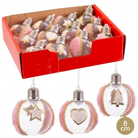 Palla in pet con luce rosa 3 m 8 x 8 x 8 cm